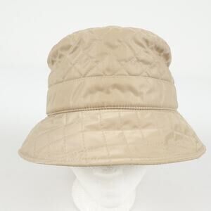 Betmar New York Womens Quilted Fleece Lined Bucket Hat Beige Pink